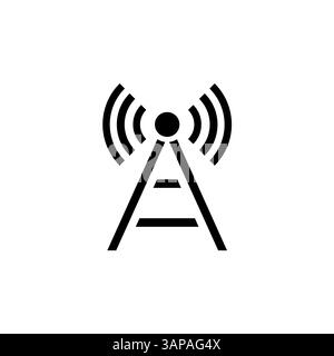 Senderantenne, Handy Tower Solid Flat Vector Symbol isoliert auf weißem Hintergrund. Stock Vektor