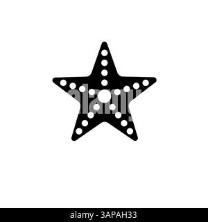 Seesterne Silhouette, Unterwasser Sternfisch Solid Flat Vektor Symbol isoliert auf weißem Hintergrund. Stock Vektor