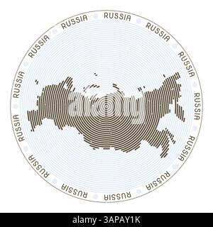 Russland bildet Radialbögen. Symbol für das Land. Poster mit Logo in Russland. Überzeugende Vektorillustration. Stock Vektor