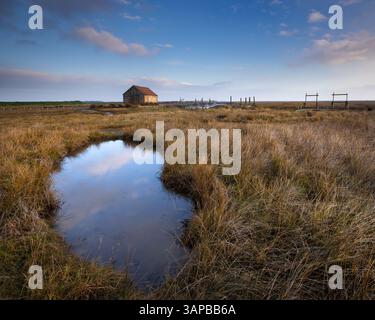Morning in Thornham, an der Küste von Nord-Norfolk, in Großbritannien. Stockfoto
