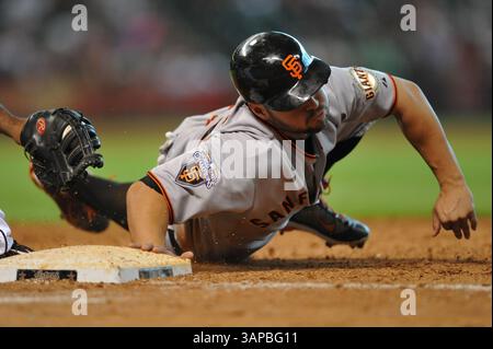 August 2011 . Die San Francisco Giants haben Feldspieler Cody Ross #13 in Aktion gelassen. Während des MLB-Spiels zwischen den San Francisco Giants und den Houston Astros im Minute Maid Park in Houston, Texas, gewinnen Giants 6-4 in 11 Innings. Manny Flores/CSM(Credit Image: â© Manny Flores/Cal Sport Media/ZUMAPRESS.com)(Credit Bild: © Manny Flores/Cal Sport Media/ZUMAPRESS.com) Stockfoto