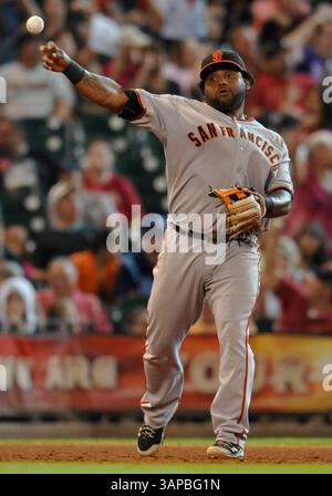 August 2011 . San Francisco Giants dritter Baseman Pablo Sandoval #48 in Aktion während des MLB-Spiels zwischen den San Francisco Giants und den Houston Astros im Minute Maid Park in Houston Texas. Giants gewinnen 6-4 in 11 Innings. Manny Flores/CSM(Credit Image: â© Manny Flores/Cal Sport Media/ZUMAPRESS.com)(Credit Bild: © Manny Flores/Cal Sport Media/ZUMAPRESS.com) Stockfoto