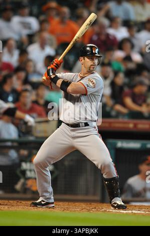August 2011 . San Francisco Giants Center Fielder Aaron Rowand #33 beim Schläger während des MLB-Spiels zwischen den San Francisco Giants und den Houston Astros im Minute Maid Park in Houston Texas. Giants gewinnen 6-4 in 11 Innings. Manny Flores/CSM(Credit Image: â© Manny Flores/Cal Sport Media/ZUMAPRESS.com)(Credit Bild: © Manny Flores/Cal Sport Media/ZUMAPRESS.com) Stockfoto