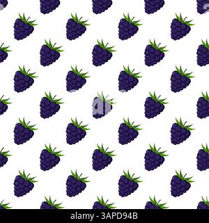 Nahtloses BlackBerry-Muster auf weißem Hintergrund Stock Vektor