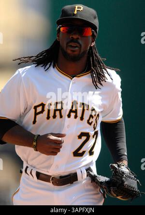 7. April 2011: Andrew McCutchen #22 in Aktion während des MLB-Spiels zwischen den Colorado Rockies und den Pittsburgh Pirates im PNC Park. (Bild: © Jason Pohuski/Cal Sport Media/ZUMAPRESS.com) Stockfoto