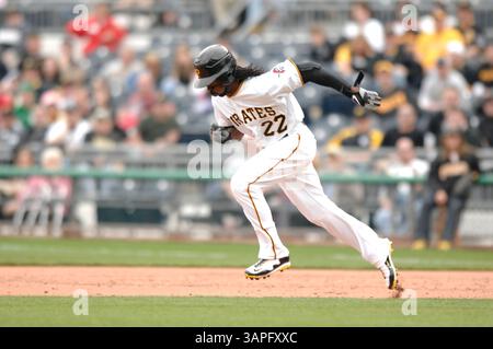 7. April 2011: Andrew McCutchen #22 in Aktion während des MLB-Spiels zwischen den Colorado Rockies und den Pittsburgh Pirates im PNC Park. (Bild: © Jason Pohuski/Cal Sport Media/ZUMAPRESS.com) Stockfoto