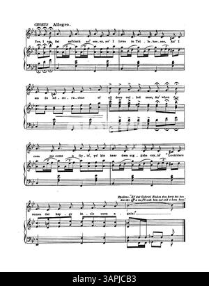 1903 erschien im New York Herald eine Publikation mit Mopsy Massy of Tallahassee, mit Texten von Willis Leonard Clanahan und Musik von Anita Comfort. Veröffentlicht mit besonderer Erlaubnis von Anita Comfort, New York. Das Bild kann farblich vom Original abweichen. Stockfoto
