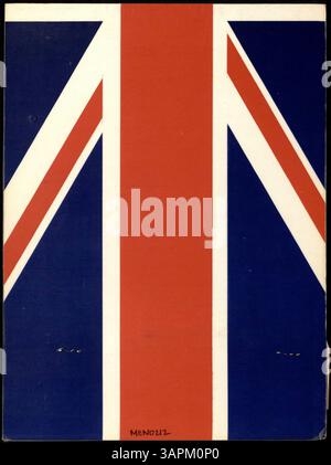 Ein Menü von Bradford's mit Kunststoffbeschichtung, zweifach gefaltet und mit britischer Flagge. Hier werden Sandwiches, Steaks, Burger und Mittagsgerichte angeboten. Stockfoto