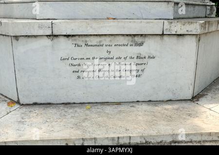 Das Schwarze Loch von Kalkutta Monument, St. John's Church, Kalkutta, Indien Stockfoto