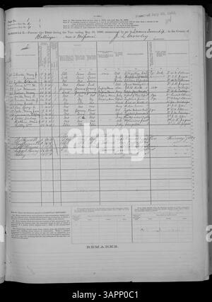 Der Mortalitätskalender 1880 für Missouri enthält detaillierte Todesberichte aus den Countys Adair und Franklin, dokumentiert Todesursachen und liefert statistische Einblicke in regionale Sterblichkeitsraten. Stockfoto