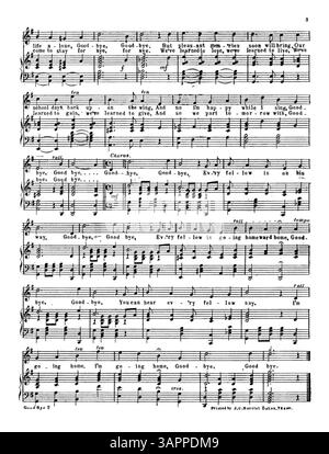 „Good-bye Good-bye“ ist ein Stück aus der Sammlung der University of Oregon Libraries. Es ist mit dem kulturellen Werk „von der polynesischen Prinzessin“ verbunden, das Aspekte polynesischer künstlerischer Traditionen und historischer Erzählungen zeigt. Stockfoto