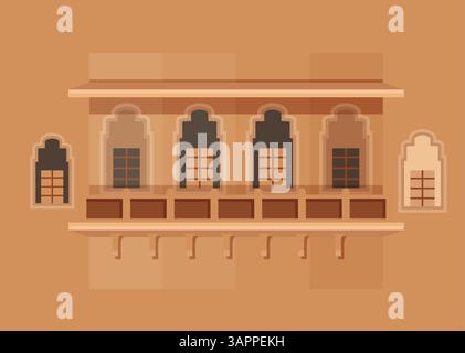 Abstrakter Stadtspaziergang – Heritage Building Elements – Stock Illustrationas EPS 10 Datei Stock Vektor