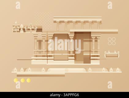 Abstrakter Stadtspaziergang – Heritage Building Elements – Stock Illustrationas EPS 10 Datei Stock Vektor