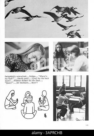 Diese Ausgabe 1974 des Northrop Collegiate Yearbook Tatler dokumentiert Schüler, Lehrer, Clubs, leichtathletik und bedeutende Ereignisse aus dem Schuljahr 1973-1974, die die afroamerikanische Geschichte in den Mittelpunkt stellten. Stockfoto