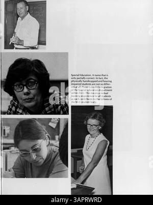 Das Jahrbuch der Marshall-University, Collage, 1974, umfasst Studenten, Dozenten, Clubs, leichtathletik und Veranstaltungen aus dem akademischen Jahr 1973-1974. Stockfoto