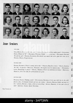 Diese Ausgabe 1940 des Cardinal Yearbook von der Marshall High School zeigt bedeutende Leistungen von Schülern, Lehrern, Sportlern und Clubs und hebt das Schuljahr 1939-1940 hervor. Stockfoto