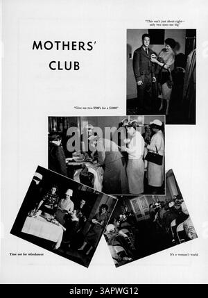 Das Jahrbuch „Mustang“ 1959 der Breck School erfasst Schüler, Lehrer, Vereine, Leichtathletik und Veranstaltungen aus dem Schuljahr 1958-1959. Stockfoto