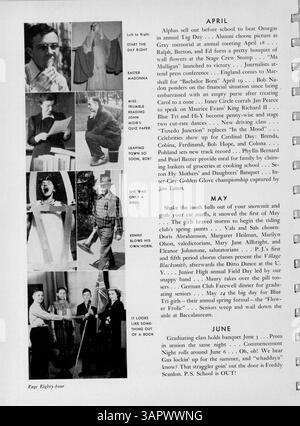 Diese Ausgabe von 1940 des Jahrbuchs der Marshall High School, Kardinal, dokumentiert die Schüler, Lehrer, Leichtathletik, Clubs und Großveranstaltungen aus dem akademischen Jahr 1939-1940. Stockfoto