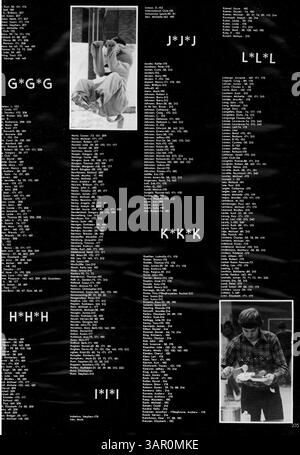 Das Jahrbuch „Windigo“ 1981 der Edina West High School zeigt die akademischen, außerschulischen und sportlichen Höhepunkte des Schuljahres 1980-1981 und erfasst die Erfahrungen der Schüler und Dozenten. Stockfoto