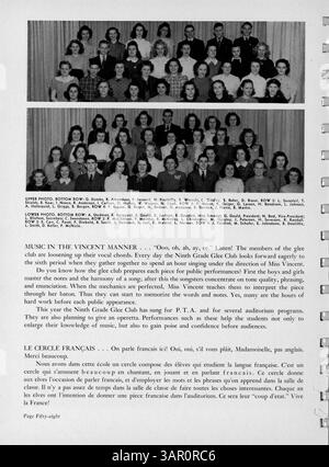 Das Jahrbuch „Cardinal“ der Marshall High School 1940 dokumentiert Schüler, Lehrer, außerschulische Aktivitäten, Leichtathletik und andere Schulveranstaltungen aus dem Schuljahr 1939-1940 und erfasst wichtige Momente des Schullebens. Stockfoto