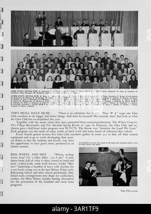 Das Jahrbuch „Cardinal“ 1940 der Marshall High School beleuchtet die Schüler, Lehrer, Vereine, Leichtathletik und andere wichtige Ereignisse aus dem Schuljahr 1939-1940 und bewahrt eine Momentaufnahme des High School-Lebens während dieser Zeit. Stockfoto