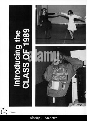 Diese Ausgabe 1988 des Washburn High School Yearbook mit dem Titel „Wahian“ enthält Berichte über wichtige Schulveranstaltungen und Höhepunkte der Schülerleistungen während des akademischen Jahres 1987-1988. Stockfoto