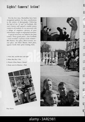 Die Ausgabe 1940 des Jahrbuchs der Marshall High School, Cardinal, beleuchtet Studenten, Dozenten, Leichtathletik, Clubs und bedeutende Veranstaltungen aus dem Schuljahr 1939-1940. Stockfoto