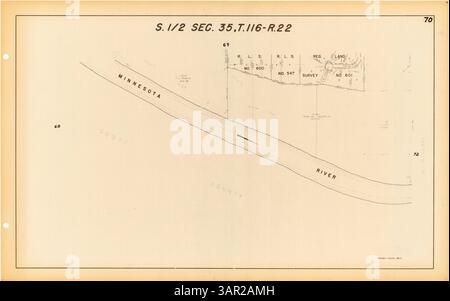 Der Atlas of Eden Prairie im Hennepin County enthält einen vollständigen Kartensatz mit detaillierten Grundstückseigentümern, Streckenabschnitten und Eisenbahnstrecken sowie eine Indexkarte und einen Index zu Ergänzungen, um umfassende geografische und planerische Informationen zu erhalten. Stockfoto