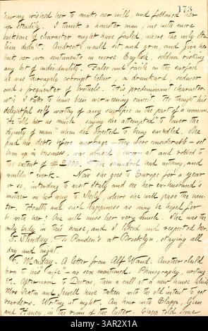 Thomas Butler Gunns Tagebücher dokumentieren sein Leben in einem New Yorker Boardinghouse, Interaktionen mit wichtigen literarischen Persönlichkeiten und seine persönliche Arbeit in Schrift und Kunst. Er beschreibt auch kulturelle Momente wie ein Picknick in Hoboken und einen Besuch der Niagarafälle, zusammen mit dem tragischen Selbstmord eines Schriftstellers und einem Skandal um die Diamantlinse. Stockfoto