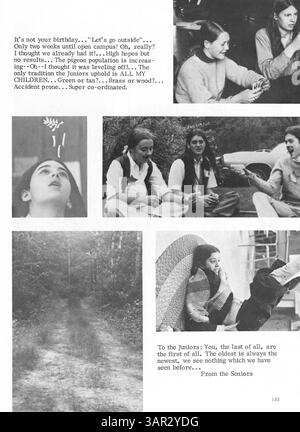 Die Ausgabe 1974 des Northrop Collegiate Yearbook Tatler zeigt die Schüler, Lehrer, Clubs, leichtathletik und Veranstaltungen des Schuljahres 1973-1974 mit Schwerpunkt auf der afroamerikanischen Geschichte. Stockfoto