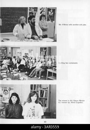 Die 1988 erschienene Ausgabe des Anwatin Jr. Das High Yearbook dokumentiert die Schüler und Lehrer des akademischen Jahres 1987-1988 und hebt wichtige Schulveranstaltungen und -Aktivitäten hervor. Stockfoto