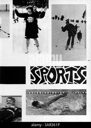 Das Sagamore '66 Jahrbuch der Roosevelt High School zeigt das Schuljahr 1965-1966 und zeigt Schüleraktivitäten, Sportveranstaltungen, Clubs und Beiträge der afroamerikanischen Geschichte. Stockfoto