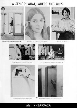 Das Mustang Jahrbuch 1973 der Breck High School zeigt Studenten, Dozenten, Sport, Vereine und Veranstaltungen aus dem akademischen Jahr 1972-1973. Stockfoto
