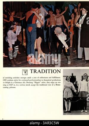Das 1968 Talons Yearbook der Cooper High School in Robbinsdale erfasst die Studenten, Dozenten, Vereine, Leichtathletik und die wichtigsten Ereignisse des akademischen Jahres 1967-1968. Stockfoto