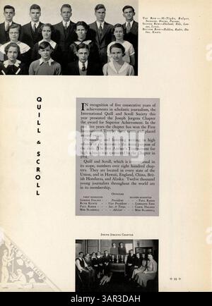 Das South High 'Tiger' Jahrbuch 1934 dokumentiert die Beiträge von Studenten, Lehrkräften, Vereinen, Leichtathletik und Afroamerikanern während des Schuljahres 1933-1934 und bietet einen Überblick über die Gemeinschaft und ihre Bildungsleistungen. Stockfoto