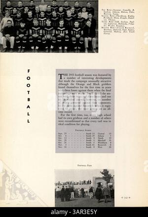 Die Ausgabe 1934 des South High Yearbook, 'Tiger', spiegelt die Aktivitäten von Schülern, Lehrern, Vereinen, Leichtathletik und die bedeutenden Ereignisse des Schuljahres 1933-1934 wider, wobei der Schwerpunkt auf afroamerikanischen Beiträgen liegt. Stockfoto