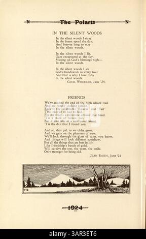 Das North High Yearbook 1924 mit dem Titel Polaris zeigt die Schüler, Lehrer, Clubs, und Leichtathletik des Schuljahres 1923-1924 mit bemerkenswerten Höhepunkten der afroamerikanischen Geschichte während dieser Zeit. Stockfoto