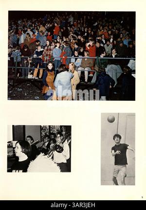 Das Jahrbuch „Wayako 69“ 1969 der Wayzata High School fasst die Höhepunkte des Schuljahres 1968-1969 zusammen, darunter Schüler, Dozenten, Vereine, Sportmannschaften, und Schulveranstaltungen. Stockfoto