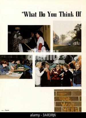 Das Jahrbuch „Tiger“ 1978 von der South High hält die Höhepunkte der Schülerschaft, der Vereine, der Leichtathletik und der bedeutenden Ereignisse des Schuljahres 1977-1978 fest. Stockfoto