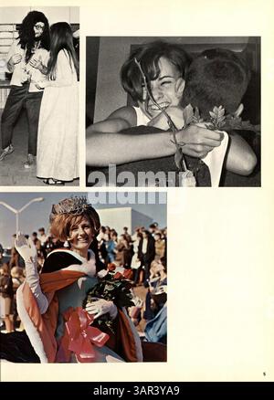 Das 1968 Talons Yearbook der Cooper High School in Robbinsdale dokumentiert die akademischen und sozialen Höhepunkte, darunter Leichtathletik, Vereine und Schülerleistungen des Schuljahres 1967-1968. Stockfoto