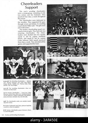 Die Ausgabe 1987 des Visions Jahrbuchs der Patrick Henry High School beleuchtet die Schüler, Lehrer, Vereine, Leichtathletik und die wichtigsten Ereignisse des Schuljahres 1986-1987, in denen Leistungen und das Leben der Schüler gefeiert werden. Stockfoto