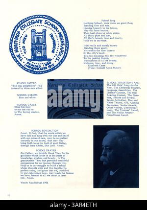Diese Ausgabe des Tatler Yearbook of Northrop Collegiate aus dem Jahr 1974 dokumentiert das Schuljahr 1973-1974 und dokumentiert die akademischen, sportlichen und außerschulischen Ereignisse mit einem Schwerpunkt auf der afroamerikanischen Geschichte. Stockfoto