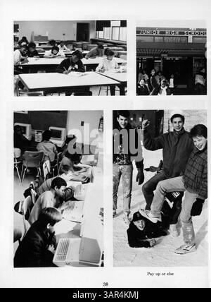 Dieses Jahrbuch 1988 der Anwatin Junior High School dokumentiert die Studenten, Lehrkräfte, Leichtathletik und gesellschaftlichen Ereignisse des akademischen Jahres 1987-1988. Stockfoto