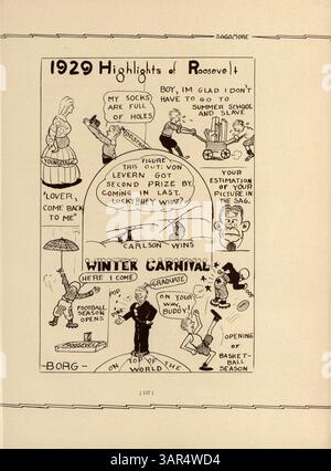 Das Sagamore Jahrbuch 1930 der Roosevelt High School beleuchtet die Veranstaltungen, Schüler, Lehrer und außerschulischen Lehrpläne des Schuljahres 1929-1930. Stockfoto