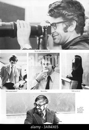 Das Breck Jahrbuch 1973, Mustang 1973, dokumentiert die Ereignisse, das Studentenleben, die Clubs, leichtathletik und akademische Höhepunkte aus dem Schuljahr 1972-1973 an der Breck School. Stockfoto