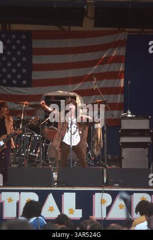 Patti Smith von der Patti Smith Group am Wollman Rink im Central Park, New York City, 4. August 1978. Stockfoto