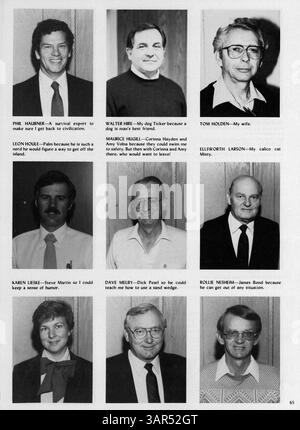 Das Jahrbuch „Eighty Five Villager“ der St. Anthony Village High School dokumentiert die akademischen, sportlichen und außerschulischen Höhepunkte der Schule während des akademischen Jahres 1984-1985. Stockfoto