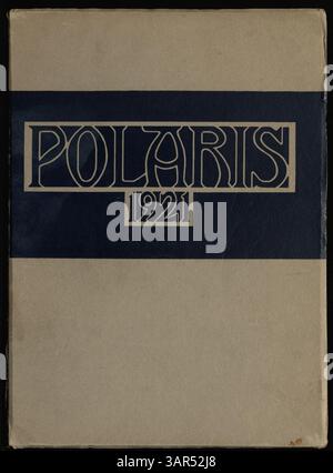 Das Polaris-Jahrbuch 1921 der North High School erfasst die Schülerschaft, die Lehrkräfte, die Vereine, die Leichtathletik und wichtige Ereignisse des Schuljahres 1920-1921. Stockfoto
