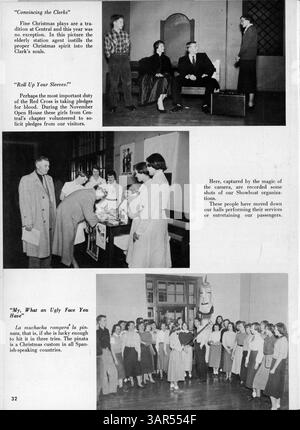 Diese Ausgabe von Centralian from Central High aus dem Jahr 1953 fasst die wichtigsten Elemente des Schülerlebens, der Leichtathletik und der Schulveranstaltungen des Schuljahres 1952-1953 mit einem besonderen Schwerpunkt auf die Geschichte der afroamerikanischen Bevölkerung ein. Stockfoto