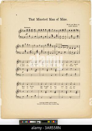 Das Musikstück „That Minstrel man of Mine“ ist in den Bibliotheken der University of Oregon aufbewahrt und zeigt amerikanische Musik und Kultur des frühen 20. Jahrhunderts. Stockfoto